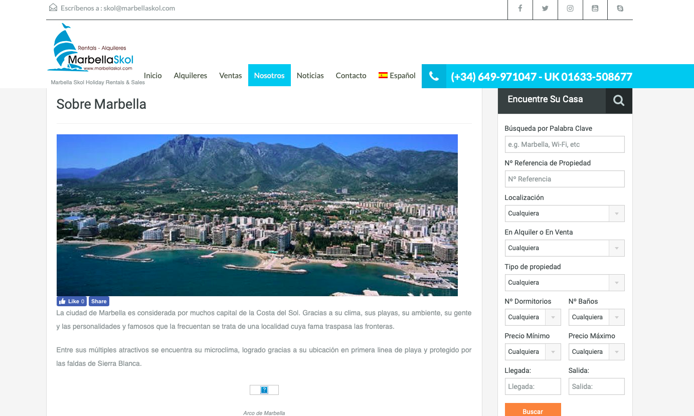 wiidoo media website design - marbellaskol project