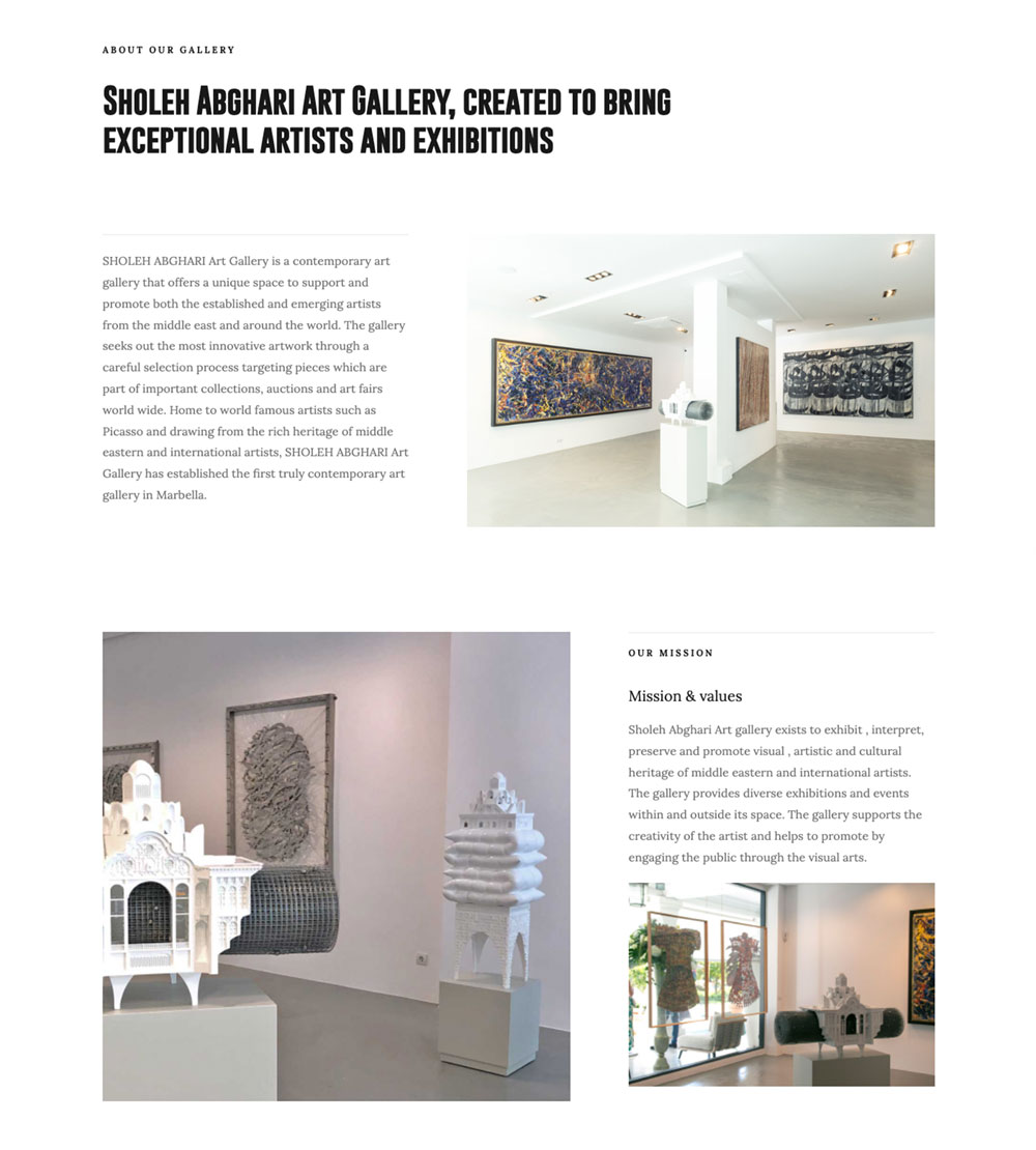 Marbella art gallery Sholeh Abghari art gallery