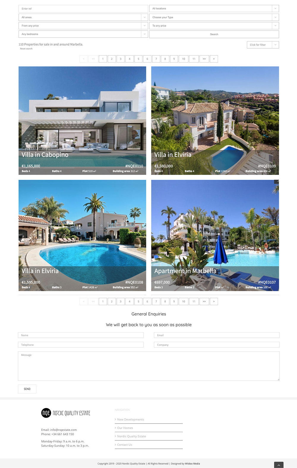marbella real estate website design wordpress nordic quality estate