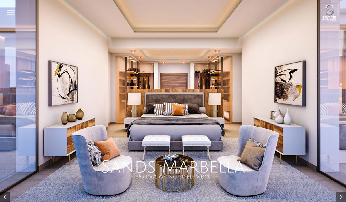 sands marbella property, real estate developers in marbella custom wordpress design