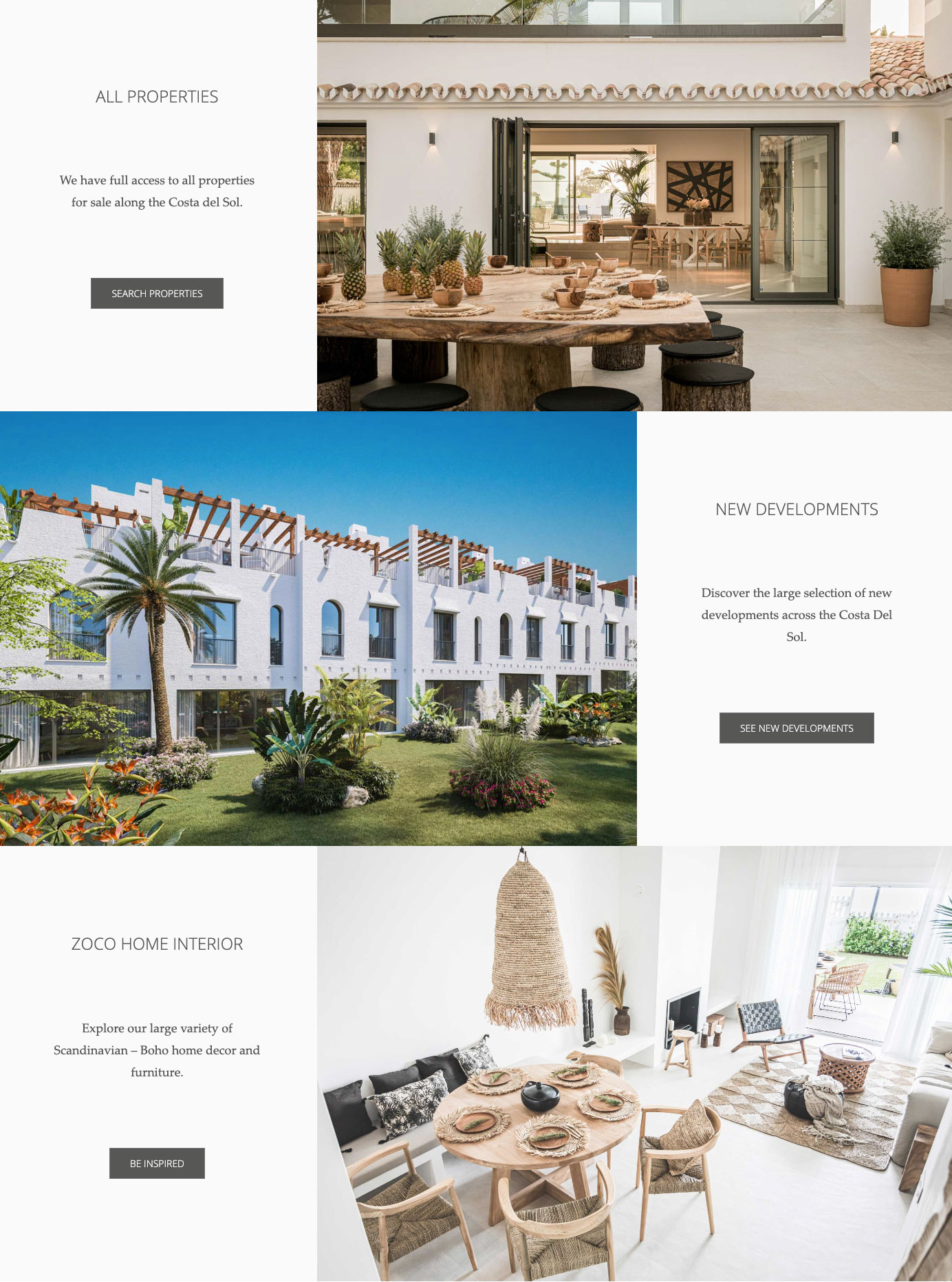 Mobile first website design marbella zoco homes real estate website design 