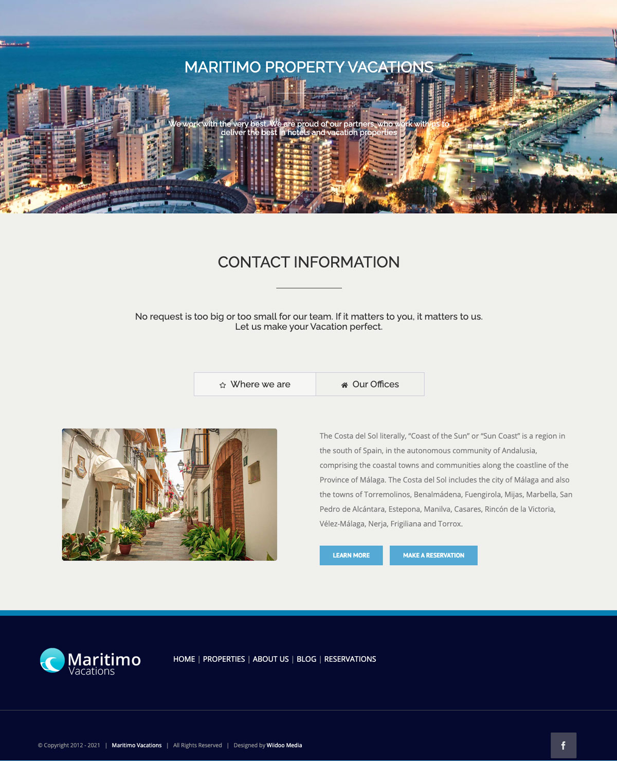 Maritimo Property Vacation Marbella wordpress website designers