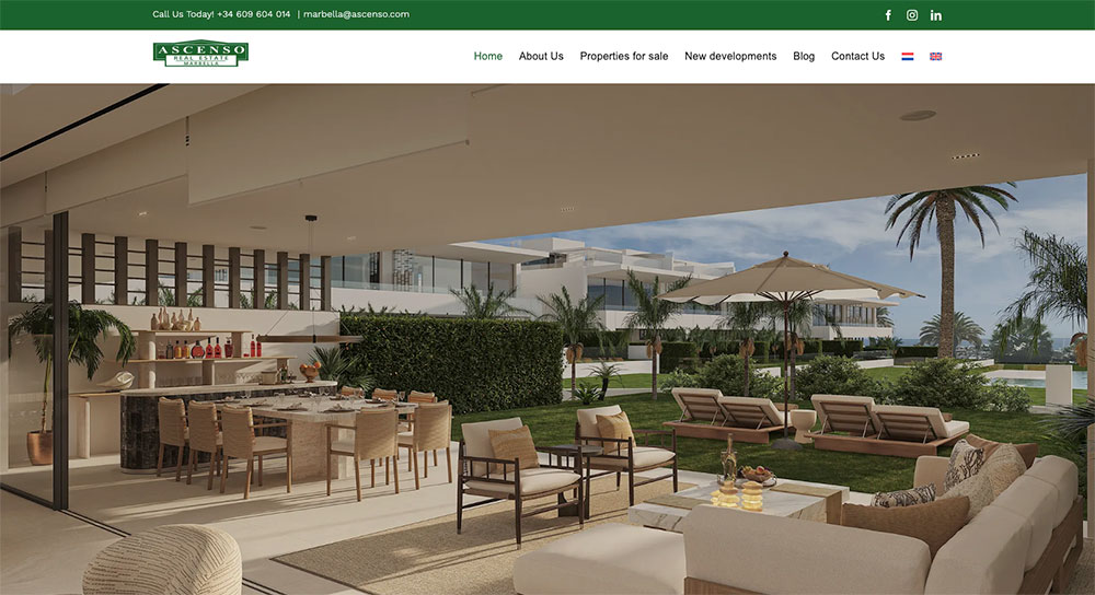 ascenso real estate agency in marbella wordpress website design