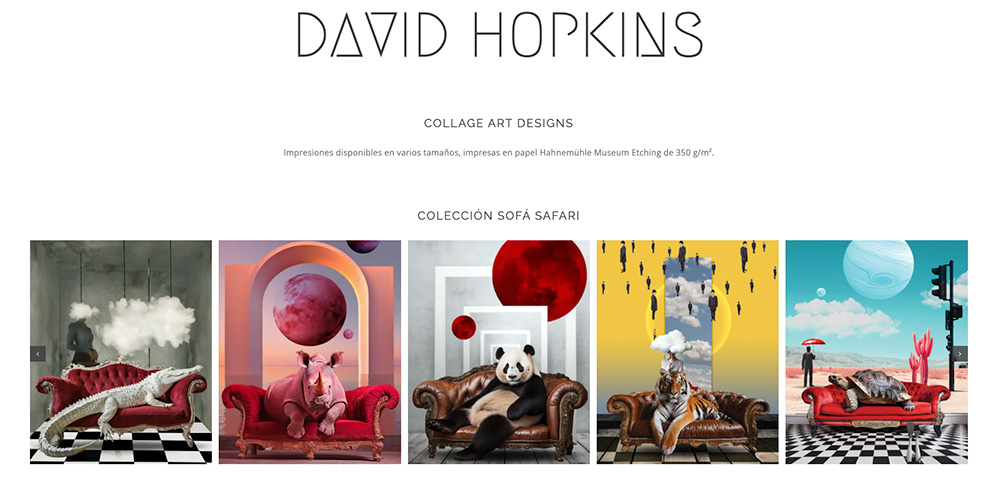 Collage artist david Hopkins Collage and graphic design artists Marbella spain