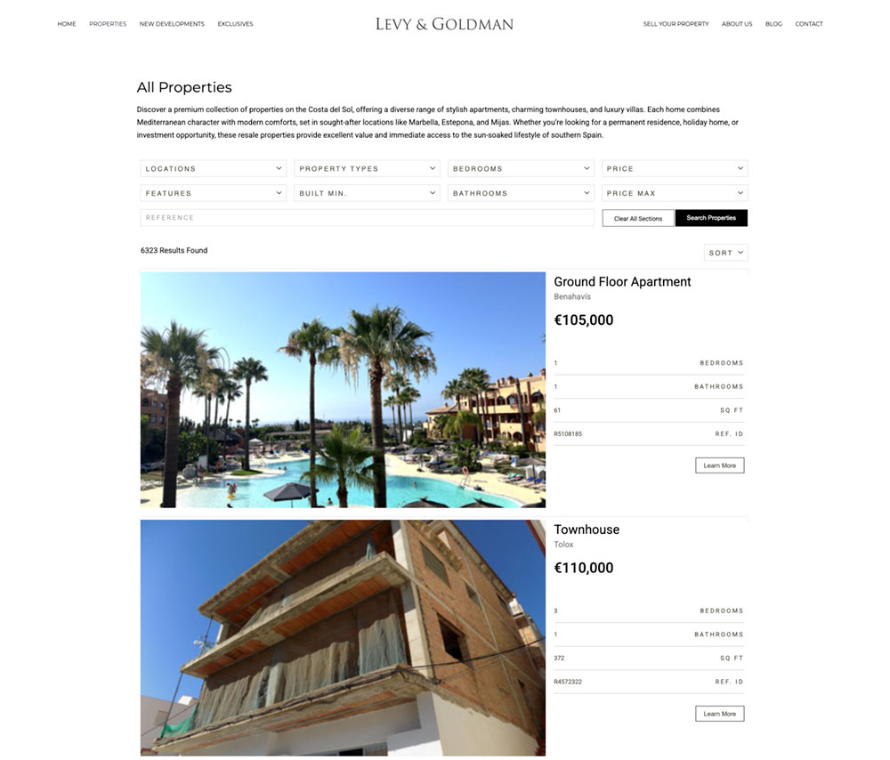 wordpress website design for Real estate property websites