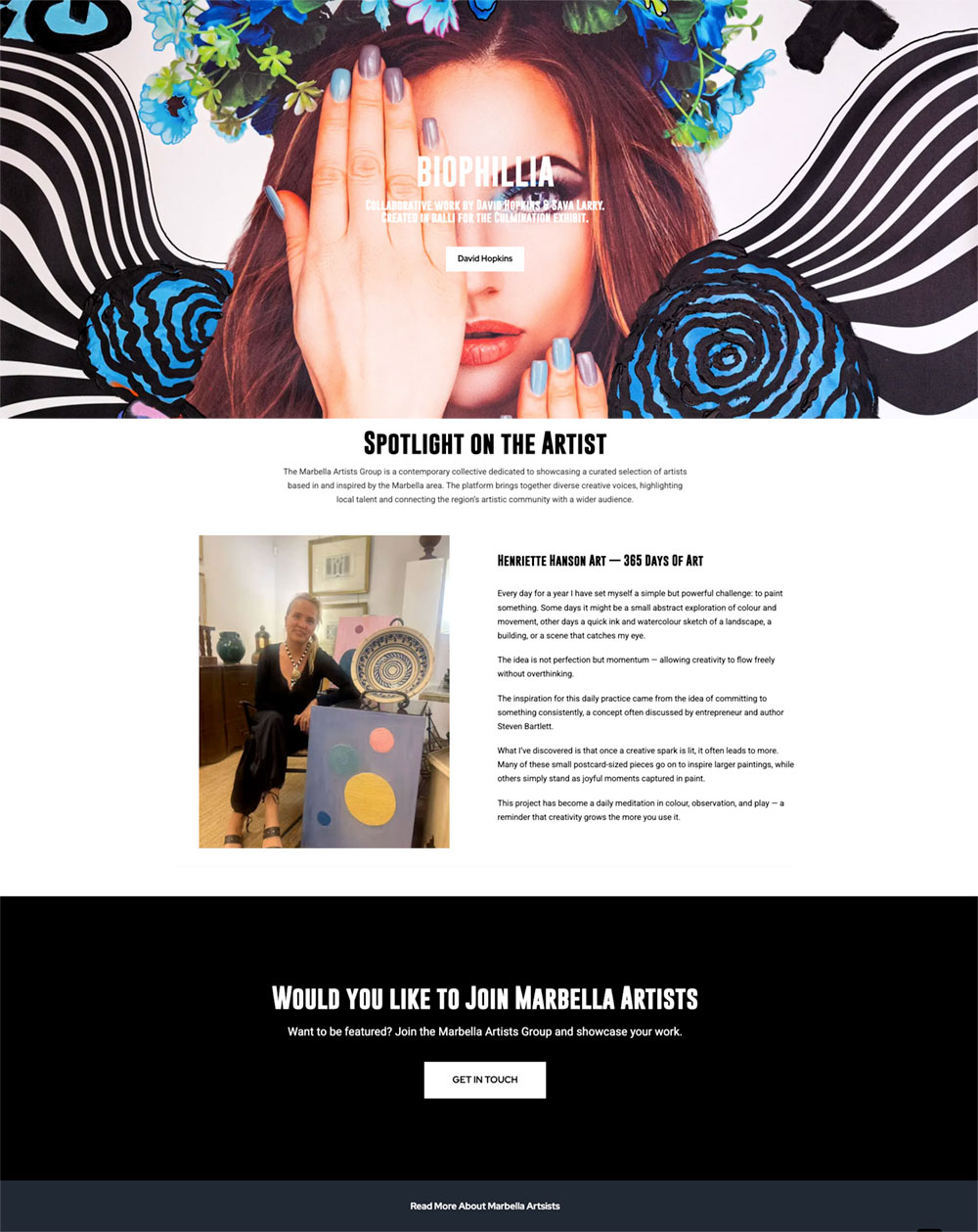 marbella artists marbella art and design WordPress website design marbella artists marbella art and design